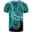 Alohawaii T-Shirt - Tee American Samoa Polynesian - Tribal Wave Tattoo Neon Blue | Alohawaii.co