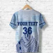Alohawaii T-Shirt - Tee (Custom Personalised) Fiji Tavua Rugby Tapa Polynesian - Blue, Custom Text and Number A7