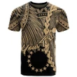 Alohawaii T-Shirt - Tee Cook Islands Polynesian Custom Personalised - Tribal Wave Tattoo Gold | Alohawaii.co