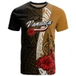 Alohawaii T-Shirt - Tee Vanuatu Polynesian - Coat Of Arms With Hibiscus Gold | Alohawaii.co