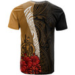 Alohawaii T-Shirt - Tee Vanuatu Polynesian - Coat Of Arms With Hibiscus Gold | Alohawaii.co