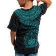 Alohawaii T-Shirt - Tee Polynesian Samoa Personalised - Samoan Waves (Turquoise) - BN15