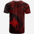 Alohawaii T-Shirt - Tee Papua New Guinea - Humpback Whale & Coat of Arms Red | Alohawaii.co