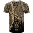 Alohawaii T-Shirt - Tee Niue Polynesian - Tribal Wave Tattoo Gold | Alohawaii.co