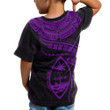 Alohawaii T-Shirt - Tee Guam Polynesian - Guam Waves (Purple) - BN15