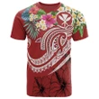 Alohawaii T-Shirt - Tee Polynesian Hawaii Kanaka Maoli - Summer Plumeria (Red) | Alohawaii.co