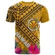 Alohawaii T-Shirt - Tee Hawaii - Kanaka Maoli With Hibiscus On Polynesian Patterns (YELLOW) | Alohawaii.co