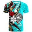 Alohawaii T-Shirt - Tee American Samoa - Tribal Flower With Special Turtles Blue Color | Alohawaii.co