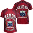 Alohawaii T-Shirt - Tee Samoa - Polynesian Coat Of Arms - Gel Style Red | Alohawaii.co