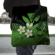 Alohawaii Bag - (Custom) Kanaka Maoli (Hawaiian) Tote Bag, Polynesian Plumeria Banana Leaves Green Personal Signature A02