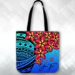 Alohawaii Bag - (Custom) Polynesian Plumeria Blue Tote Bag Personal Signature | Alohawaii.co