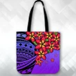 Alohawaii Bag - (Custom) Polynesian Plumeria Purple Tote Bag Personal Signature A24