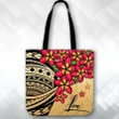 Alohawaii Bag - (Custom) Polynesian Plumeria Gold Tote Bag Personal Signature A24