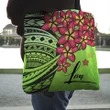 Alohawaii Bag - (Custom) Polynesian Plumeria Green Tote Bag Personal Signature | Alohawaii.co