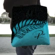 Alohawaii Bag - (Custom) New Zealand Tote Bag Silver Fern Kiwi Personal Signature Turquoise A02