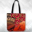 Alohawaii Bag - (Custom) Polynesian Plumeria Red Tote Bag Personal Signature | Alohawaii.co