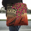 Alohawaii Bag - (Custom) Polynesian Plumeria Red Tote Bag Personal Signature A24