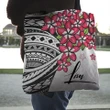 Alohawaii Bag - (Custom) Polynesian Plumeria Gray Tote Bag Personal Signature A24