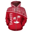 Alohawaii Clothing, Zip Hoodie Tahiti All Over, Polynesian Curve Style | Alohawaii.co