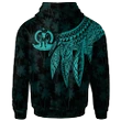 Alohawaii Clothing, Zip Hoodie Vanuatu, Polynesian Wings (Turquoise) | Alohawaii.co