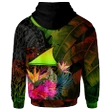 Alohawaii Clothing, Zip Hoodie Tokelau Polynesian, Hibiscus and Banana Leaves | Alohawaii.co