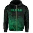 Alohawaii Clothing, Zip Hoodie Tropic Hibiscus Seal Of Hawaii, Green | Alohawaii.co