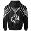 Alohawaii Clothing, Zip Hoodie Tonga Custom Personalised, Polynesian Armor Style Black | Alohawaii.co