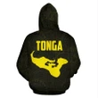 Alohawaii Clothing, Zip Hoodie Tonga Polynesian Coat Of Arms In Turtle Map Yellow | Alohawaii.co