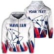 Alohawaii Clothing, Zip Hoodie (Personalized) Hawaiian Map Kanaka Flag Brush White, Throne Style, AH, JR | Alohawaii.co
