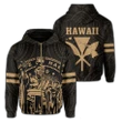 Alohawaii Clothing, Zip Hoodie Polynesian King Kanaka Map Seal Of Hawaii, Gold | Alohawaii.co