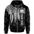 Alohawaii Clothing, Zip Hoodie Samoa Personalised, Polynesian Wings (White) | Alohawaii.co