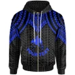 Alohawaii Clothing, Zip Hoodie Papua New Guinea Custom Personalised, Polynesian Armor Style Blue | Alohawaii.co