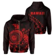 Alohawaii Clothing, Zip Hoodie Hawaii Coat Of Arms ( Red ), Turtle Style | Alohawaii.co