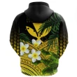 Alohawaii Clothing, Zip Hoodie Kanaka Maoli (Hawaiian) , Polynesian Plumeria Banana Leaves Yellow | Alohawaii.co