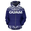 Alohawaii Clothing, Zip Hoodie Guam, Polynesian Purple And White | Alohawaii.co