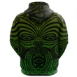 Alohawaii Clothing, Zip Hoodie New Zealand, Maori Mask Pullover Green A065 | Alohawaii.co
