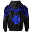 Alohawaii Clothing, Zip Hoodie Wallis And Futuna Custom Personalised, Polynesian Armor Style Blue | Alohawaii.co