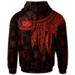 Alohawaii Clothing, Zip Hoodie Samoa, Polynesian Wings (Red) | Alohawaii.co