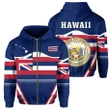 Alohawaii Clothing, Zip Hoodie Hawaii Coat Of Arms Line Sport | Alohawaii.co
