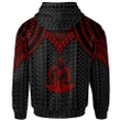 Alohawaii Clothing, Zip Hoodie Vanuatu Custom Personalised, Polynesian Armor Style Red | Alohawaii.co