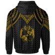 Alohawaii Clothing, Zip Hoodie Tonga Custom Personalised, Polynesian Armor Style Gold | Alohawaii.co