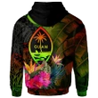 Alohawaii Clothing, Zip Hoodie Guam Polynesian Personalised, Hibiscus and Banana Leaves | Alohawaii.co
