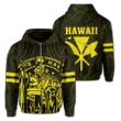 Alohawaii Clothing, Zip Hoodie Polynesian King Kanaka Map Seal Of Hawaii, Yellow | Alohawaii.co