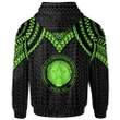 Alohawaii Clothing, Zip Hoodie Northern Mariana Islands Custom Personalised, Polynesian Armor Style Green | Alohawaii.co