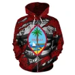 Alohawaii Clothing, Zip Hoodie Guam Royal King Tatau Red Polynesian | Alohawaii.co