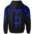 Alohawaii Clothing, Zip Hoodie Guam Custom Personalised, Polynesian Armor Style Blue | Alohawaii.co
