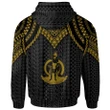 Alohawaii Clothing, Zip Hoodie Vanuatu, Polynesian Armor Style Gold | Alohawaii.co