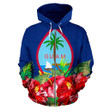 Alohawaii Clothing, Zip Hoodie Guam Polynesian Flag Hibiscus | Alohawaii.co