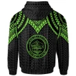 Alohawaii Clothing, Zip Hoodie Palau Custom Personalised, Polynesian Armor Style Green | Alohawaii.co