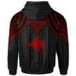 Alohawaii Clothing, Zip Hoodie Papua New Guinea Custom Personalised, Polynesian Armor Style Red | Alohawaii.co